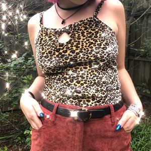 Vintage Leopard Velvet Top